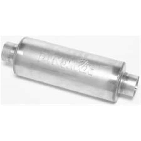 Hands On 17225 4 in. Inlet x 4 in. Outlet Ultra Flo Welded Stainless Steel Oval Exhaust Muffler HA3628047